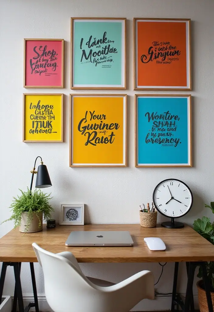10 Wall Art for Office Spaces That Motivate - 1. Bold Typography Prints