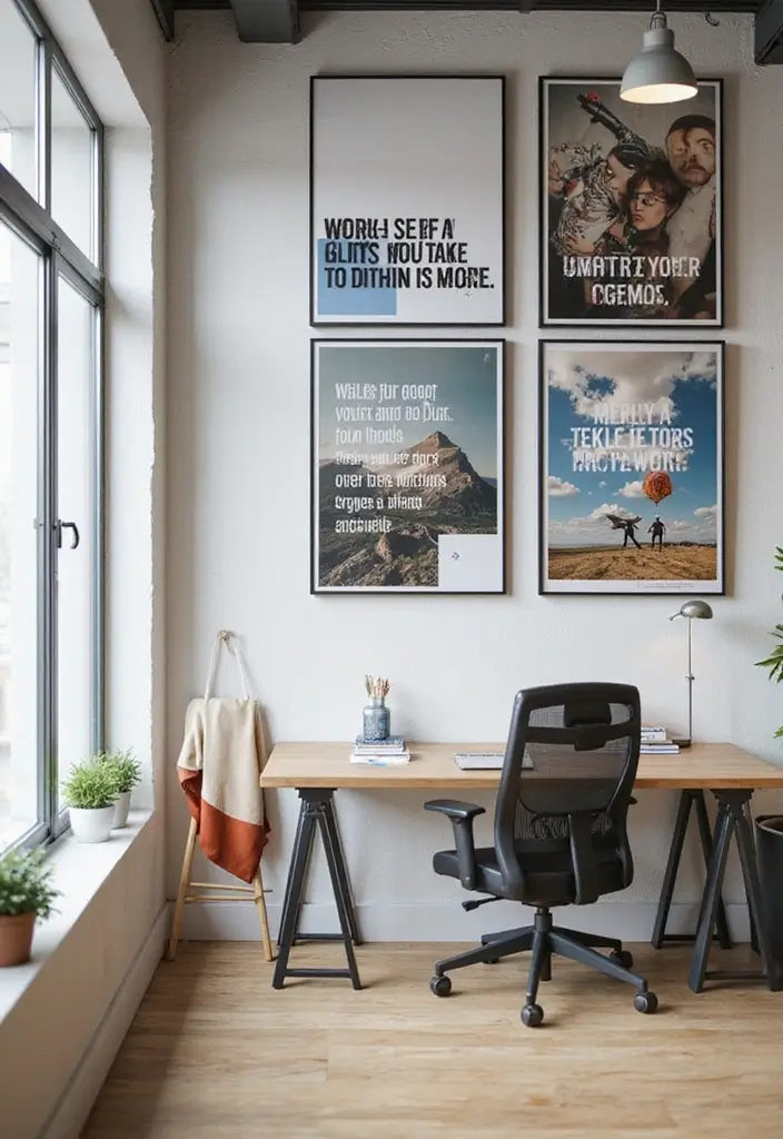 10 Wall Art for Office Spaces That Motivate - 4. Motivational Posters for a Quick Boost