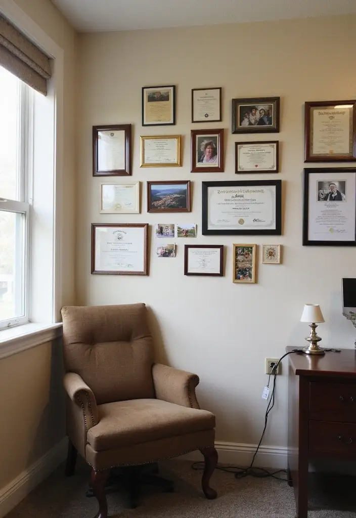 10 Wall Art for Office Spaces That Motivate - 5. Personal Achievement Displays