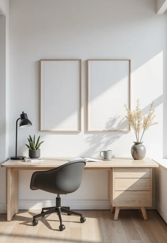 10 Wall Art for Office Spaces That Motivate - 7. Minimalist Art for a Calm Environment