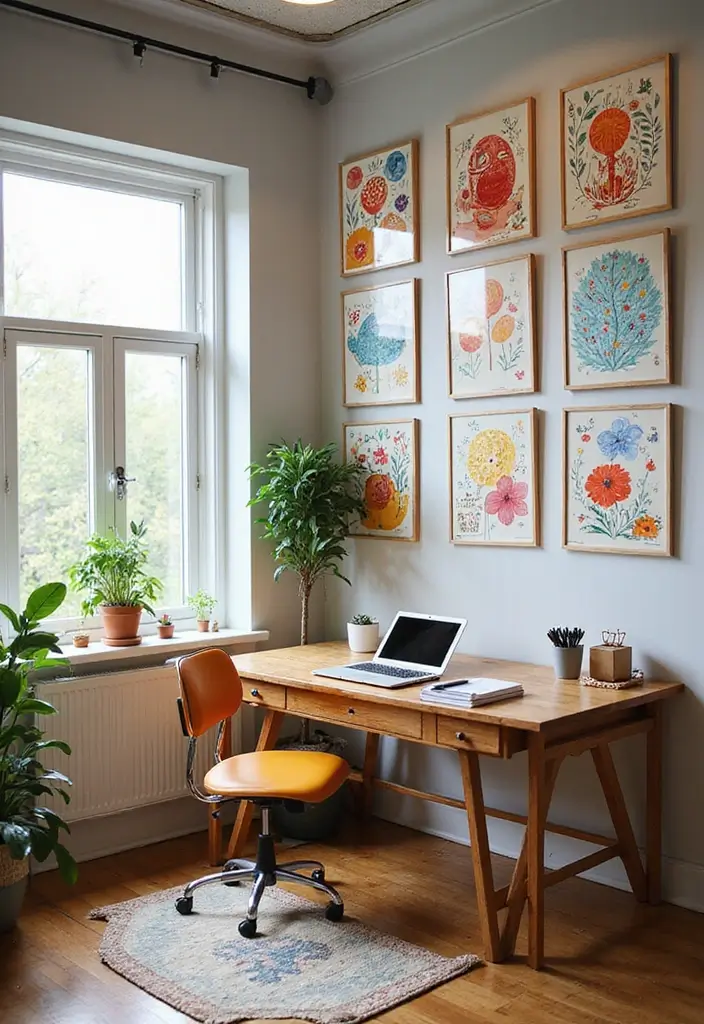 10 Wall Art for Office Spaces That Motivate - 8. Uplifting Illustration Art