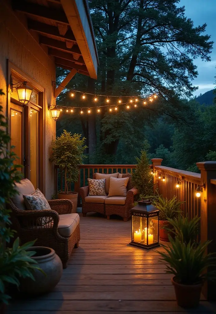 12 Balcony Garden Ideas for Green Living - 11. Create a Cozy Nighttime Ambiance
