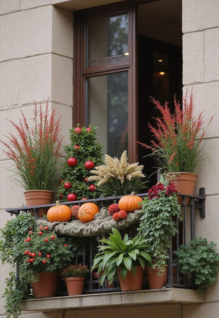 12 Balcony Garden Ideas for Green Living - 12. Seasonal Decor Touches