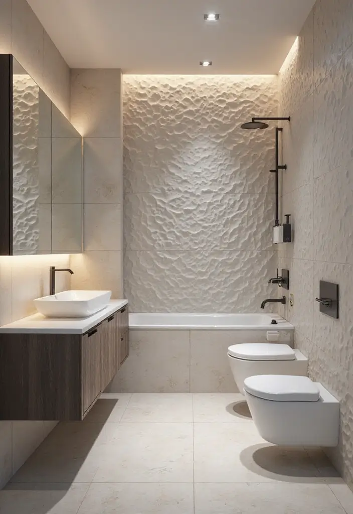 12 Bathroom Tiles Design Ideas for a Luxe Look - 10. 3D Textured Tiles