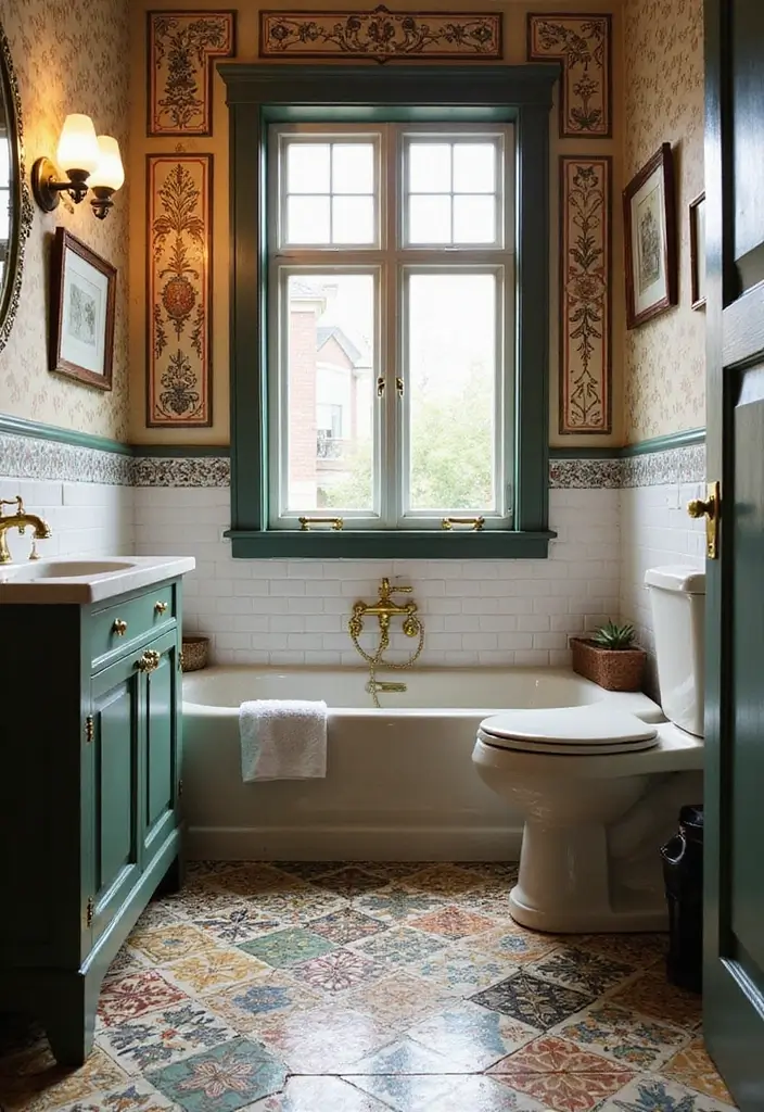 12 Bathroom Tiles Design Ideas for a Luxe Look - 7. Vintage Encaustic Tiles
