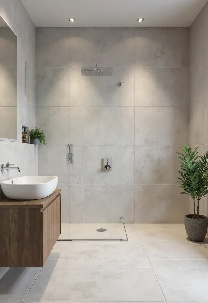 12 Bathroom Tiles Design Ideas for a Luxe Look - 8. Large Format Tiles