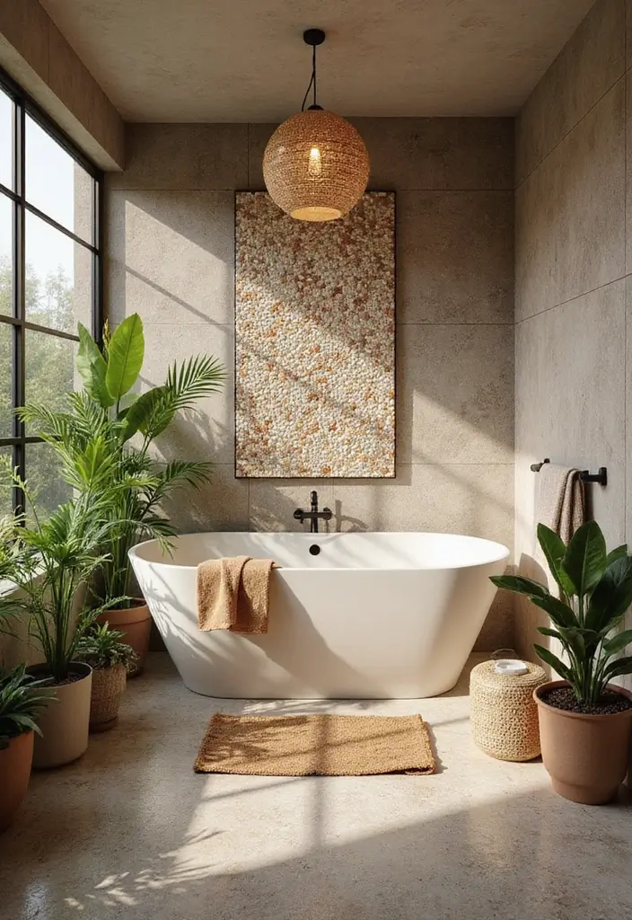 12 Bathroom Tiles Design Ideas for a Luxe Look - 9. Biophilic Design with Mosaic Tiles