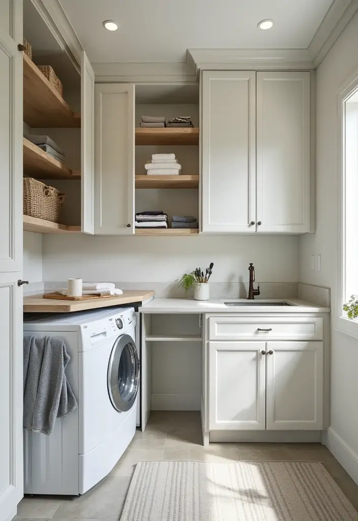 12 Best Laundry Room Cabinets for Storage - 12. Fold-Down Laundry Stations