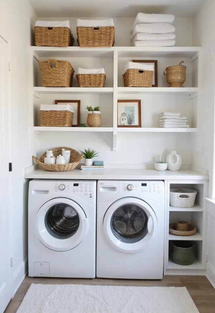 12 Best Laundry Room Cabinets for Storage - 9. Minimalist Open Shelving