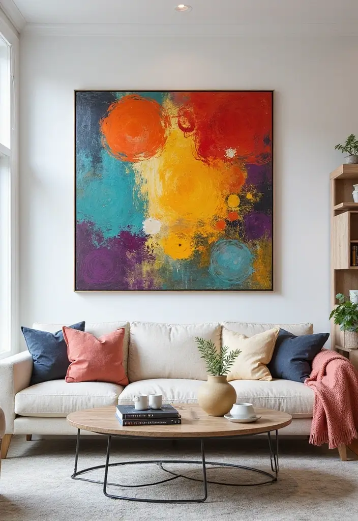 12 Canvas Wall Art Picks for Modern Homes - 5. Pop of Color