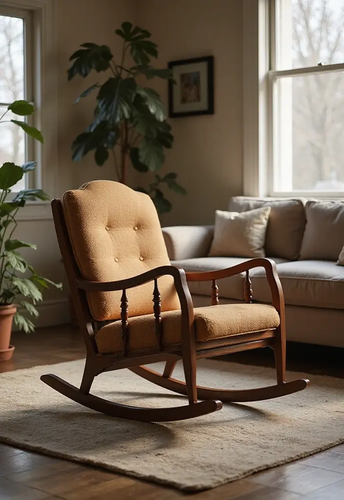 12 Comfortable Living Room Chairs for Relaxation - 9. Rocking Chair