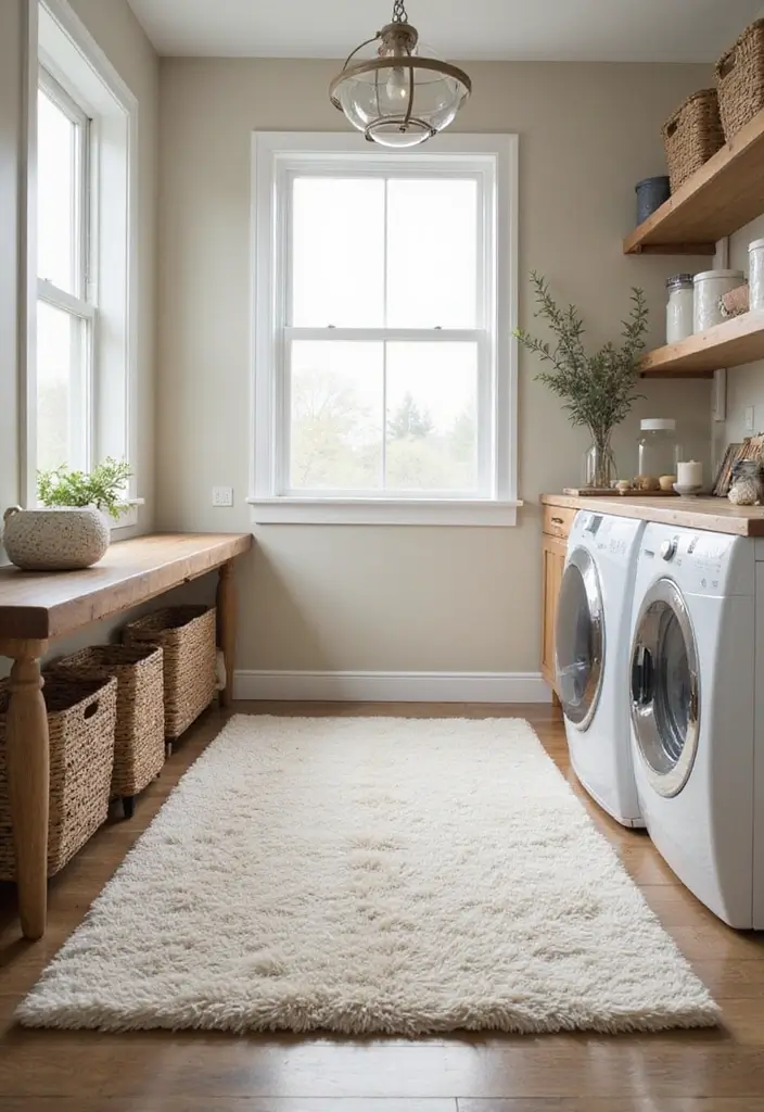 12 Cozy Laundry Room Rug Ideas - 1. Soft Cotton Area Rugs