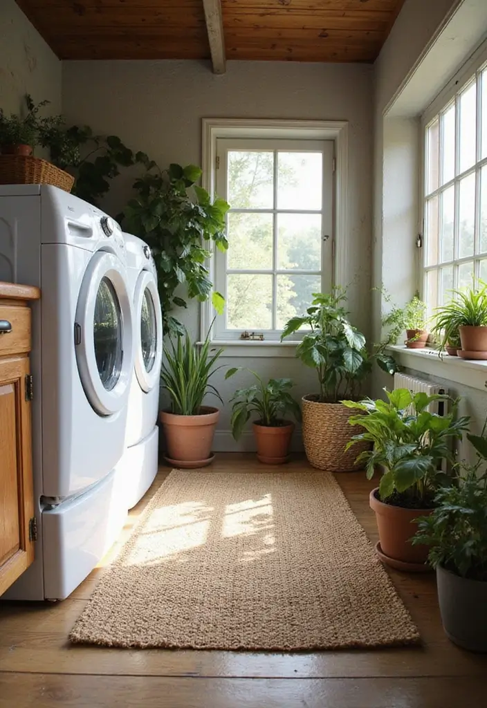 12 Cozy Laundry Room Rug Ideas - 6. Jute and Natural Fiber Rugs