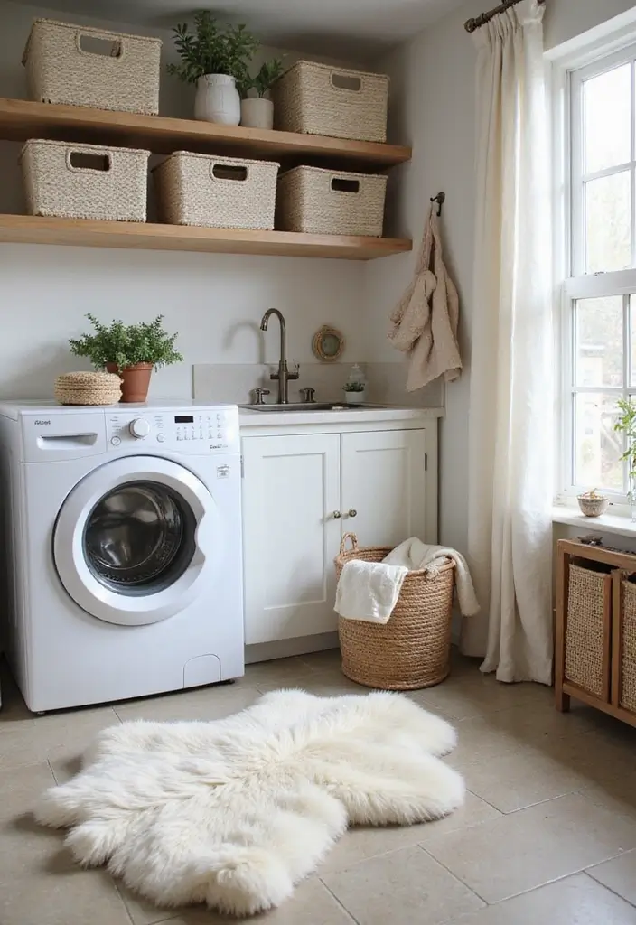 12 Cozy Laundry Room Rug Ideas - 8. Sheepskin Rugs