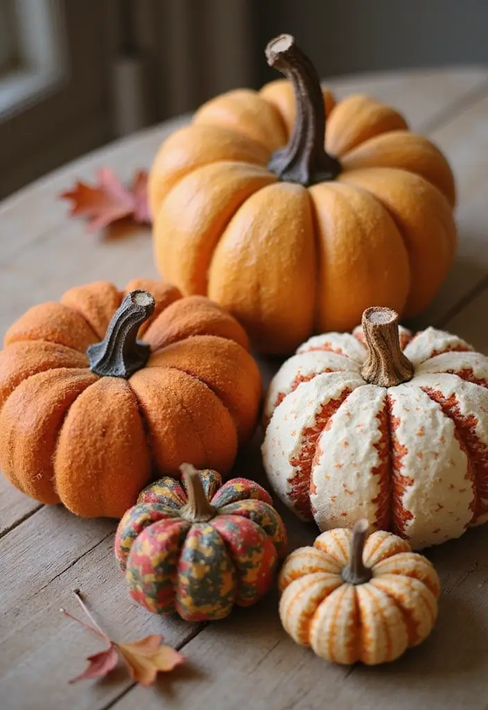 12 Easy Fall Decor DIY Projects - 11. Fabric Scrap Pumpkins