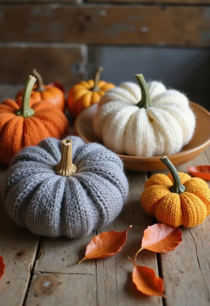 12 Easy Fall Decor DIY Projects - 3. Upcycled Sweater Pumpkins
