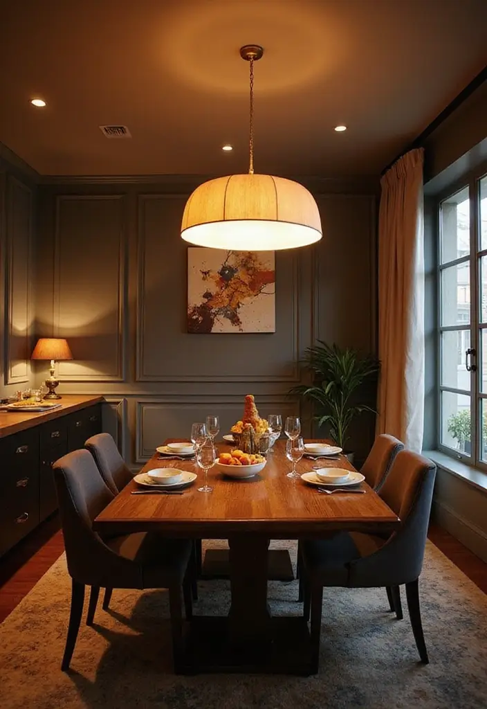 12 Elegant Dining Room Sets for Every Home - 7. Statement Lighting Above the Table