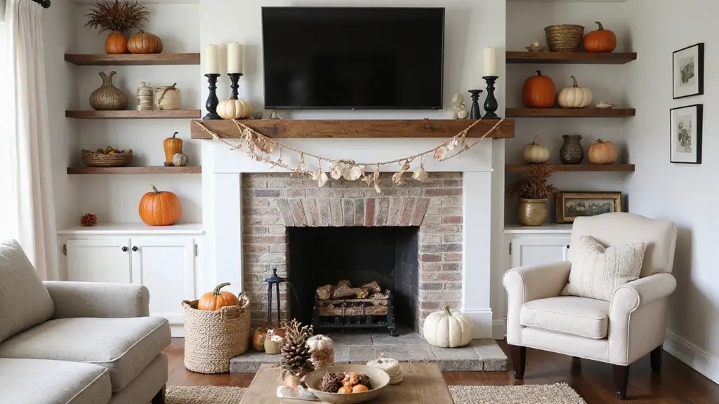 12 Fall Decor Fireplace Mantel Inspirations
