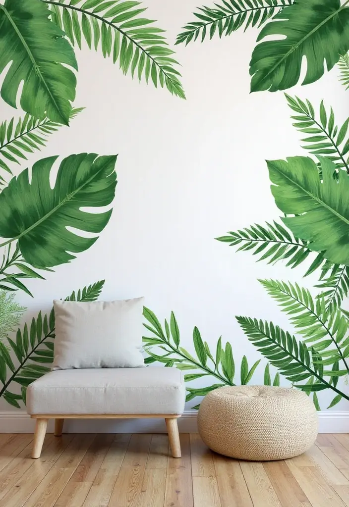 12 Green Wall Art Pieces for a Fresh Look - 10. Green-themed Wall Decals