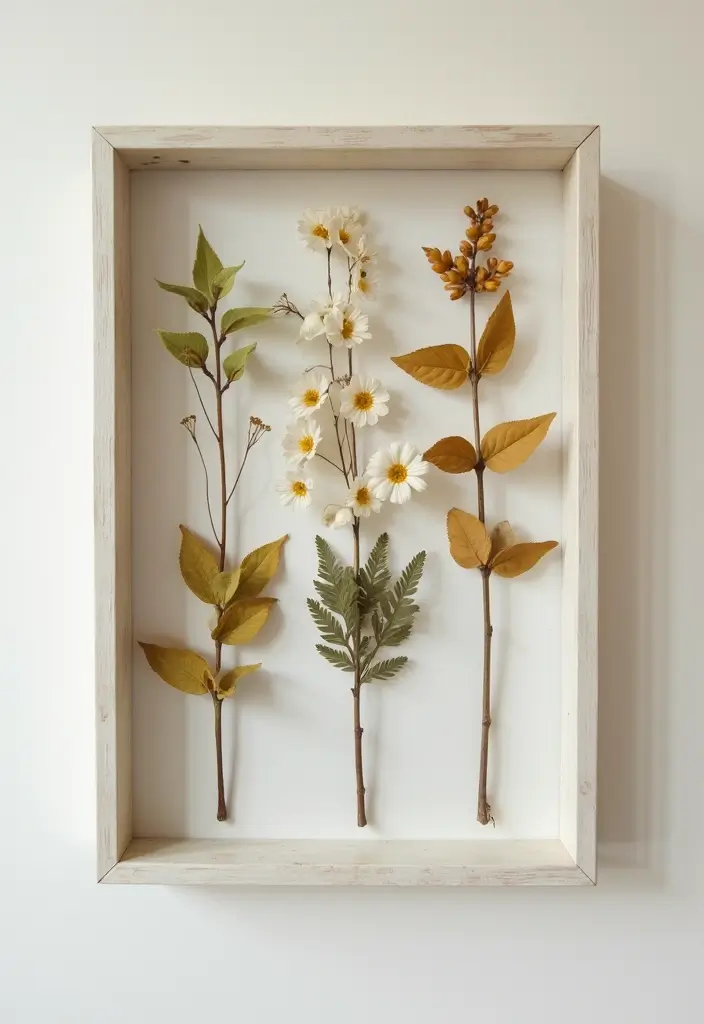 12 Green Wall Art Pieces for a Fresh Look - 6. Framed Pressed Plants
