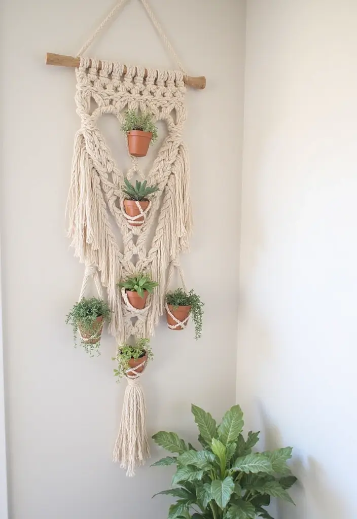 12 Green Wall Art Pieces for a Fresh Look - 8. DIY Macrame Wall Hangings