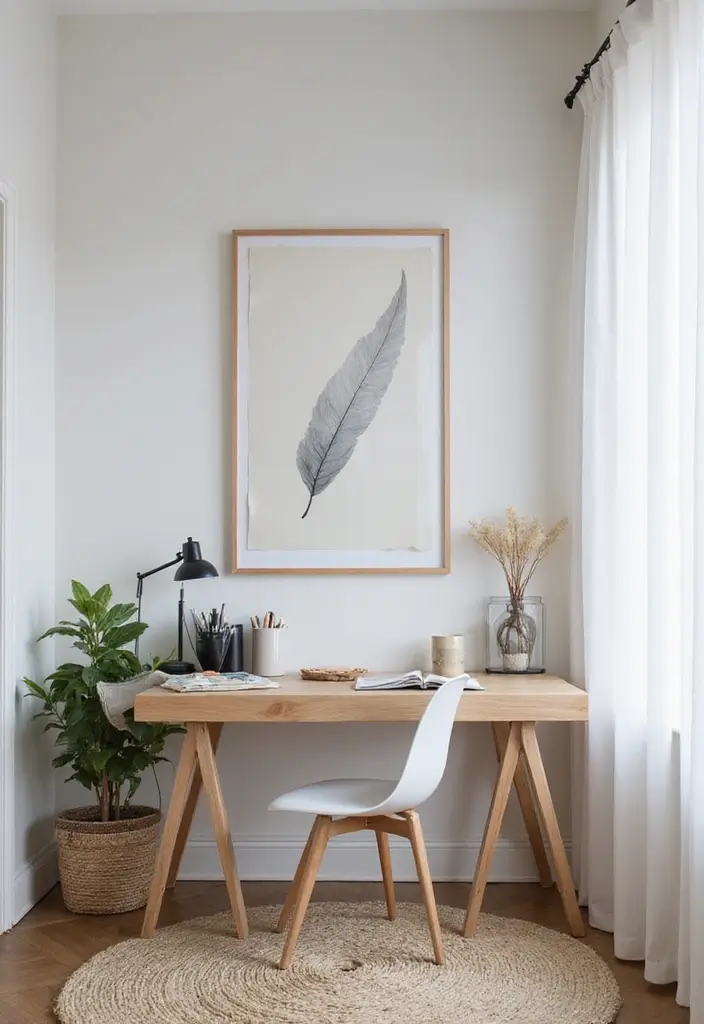 12 Home Office Interior Design Inspirations for a Minimalist Workspace - 10. Artistic Flair