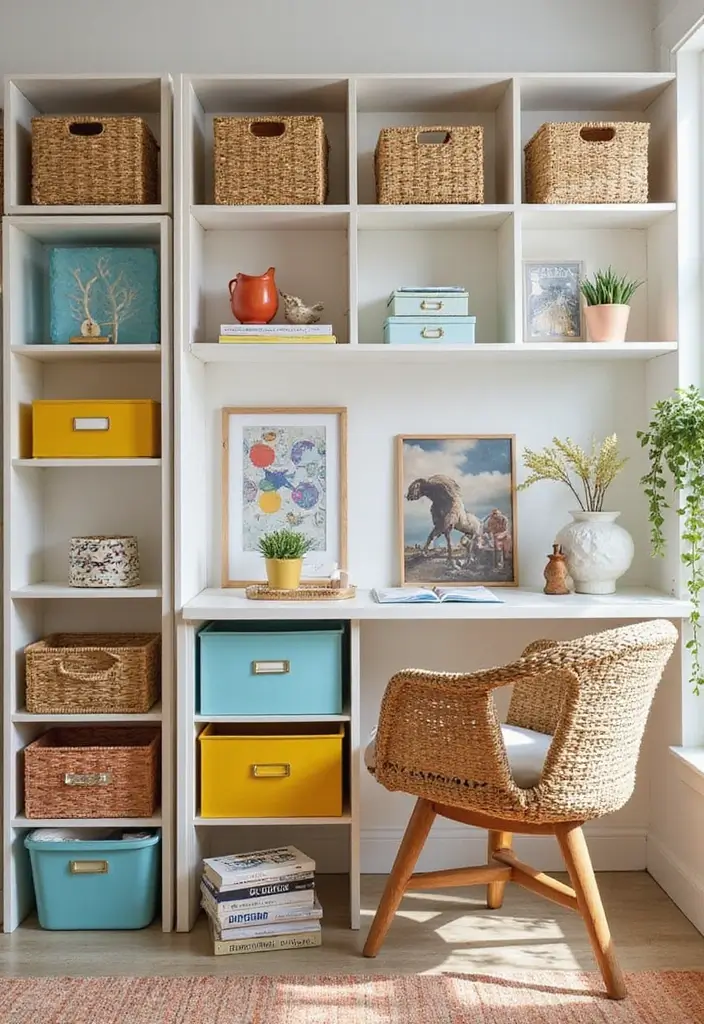12 Home Office Setup Tips for Productivity - 3. Organize with Stylish Storage Solutions