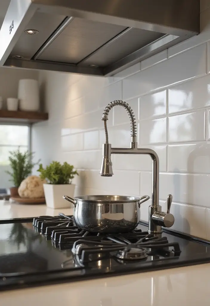 12 Kitchen Faucet Designs That Make a Statement - 11. Dual Functionality: The Pot Filler Faucet