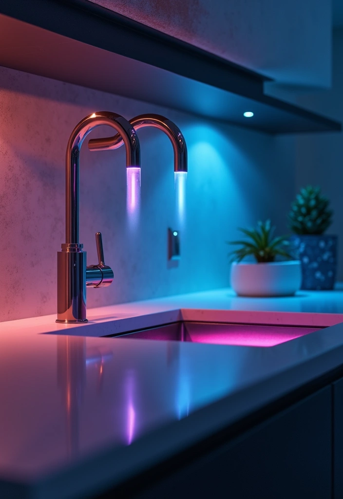 12 Kitchen Faucet Designs That Make a Statement - 8. High-Tech Features: The LED Faucet
