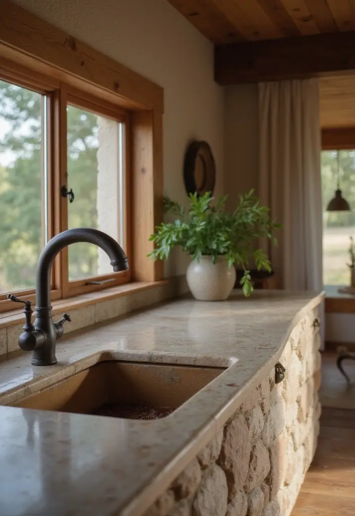 12 Kitchen Faucet Designs That Make a Statement - 9. Nature-Inspired: The Stone Faucet
