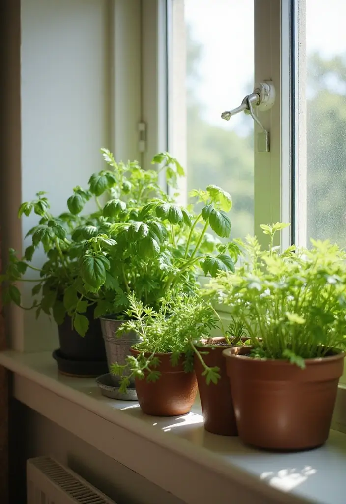 12 Kitchen Garden Ideas for Fresh Herbs at Home - 2. Windowsill Herb Planters