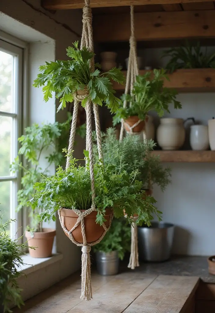 12 Kitchen Garden Ideas for Fresh Herbs at Home - 3. Hanging Herb Garden