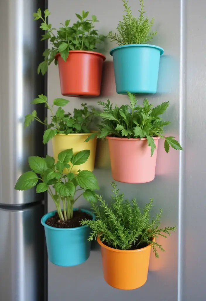 12 Kitchen Garden Ideas for Fresh Herbs at Home - 4. Magnetic Herb Garden