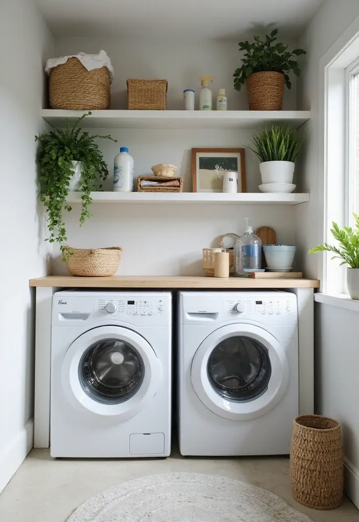 12 Laundry Room Shelf Designs for Extra Storage - 7. Corner Shelves for Maximizing Space