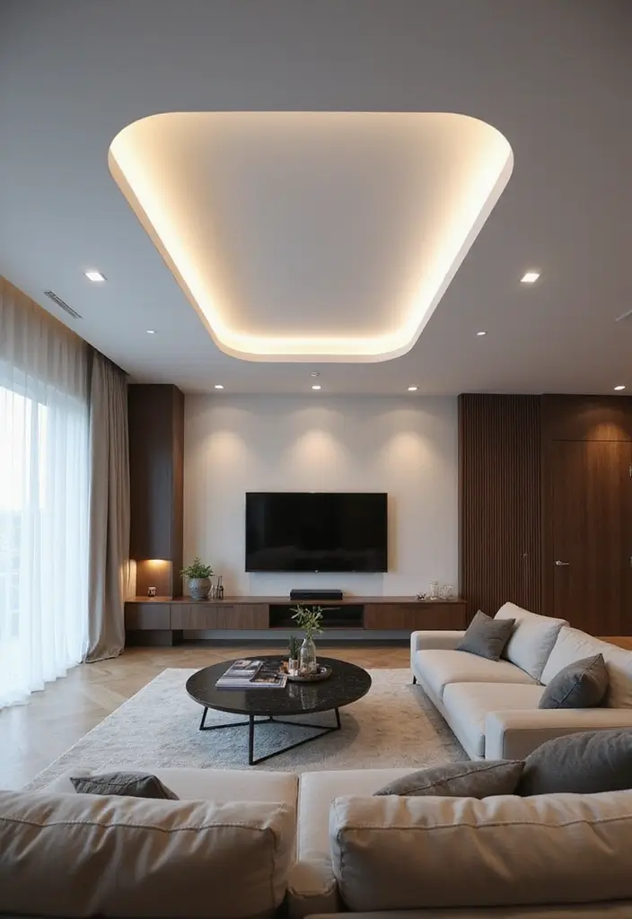 12 Living Room False Ceiling Designs for a Luxe Look - 12. Smart Ceiling Solutions