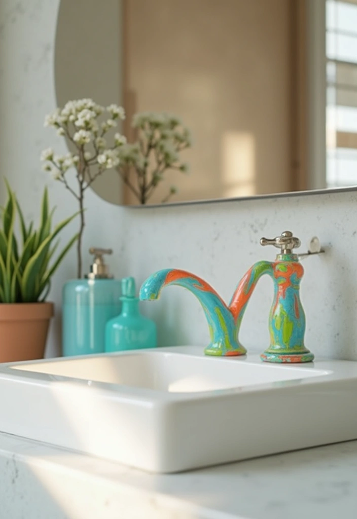 12 Modern Bathroom Faucets for a Fresh Touch - 10. Color Splash: Bold Hue Faucets