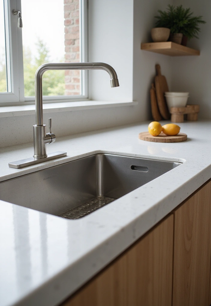 12 Modern Kitchen Sink Designs You’ll Love - 1. Minimalist Stainless Steel Sink