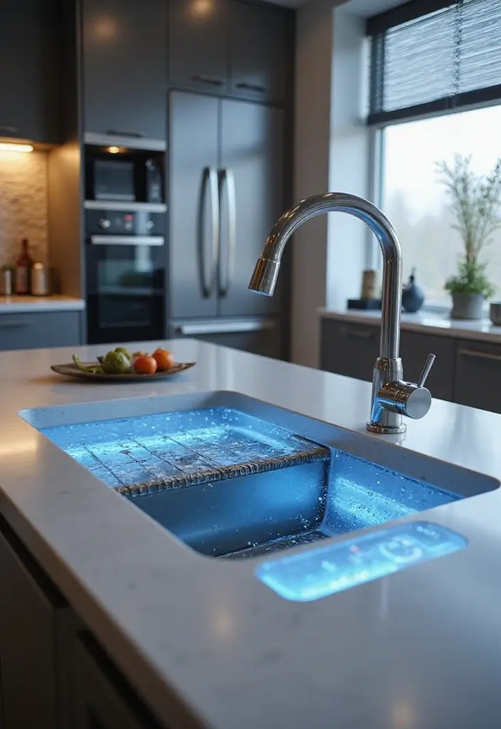 12 Modern Kitchen Sink Designs You’ll Love - 10. Smart Sink with Built-in Technology