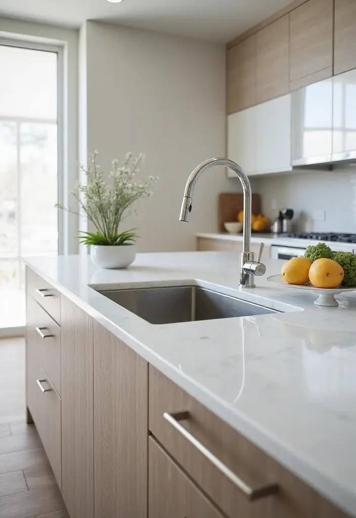 12 Modern Kitchen Sink Designs You’ll Love - 4. Integrated Sink and Countertop