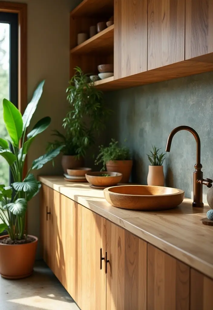 12 Modern Kitchen Sink Designs You’ll Love - 6. Eco-Friendly Bamboo Sink