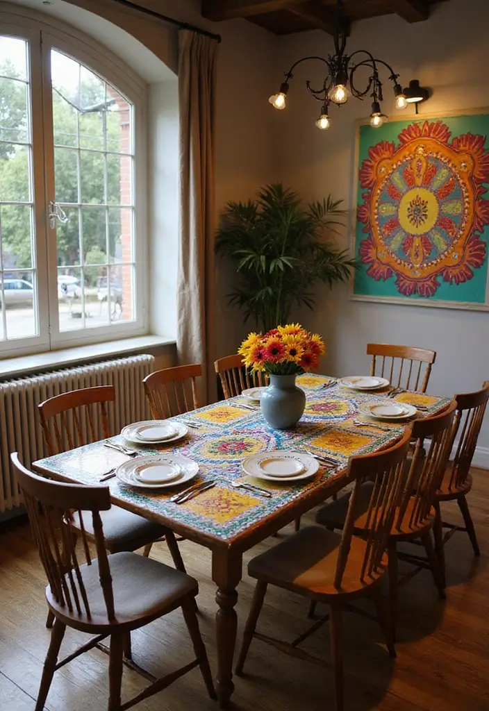 12 Must-See Dining Room Table Designs - 10. Artistic Mosaic Table