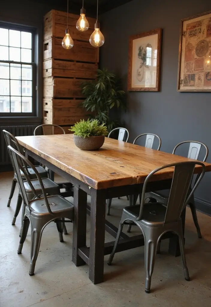 12 Must-See Dining Room Table Designs - 4. Vintage Industrial Charm