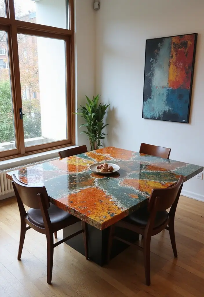 12 Must-See Dining Room Table Designs - 6. Statement Resin Table
