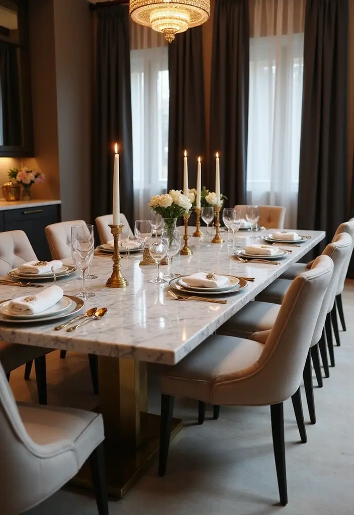 12 Must-See Dining Room Table Designs - 9. Luxurious Marble Table