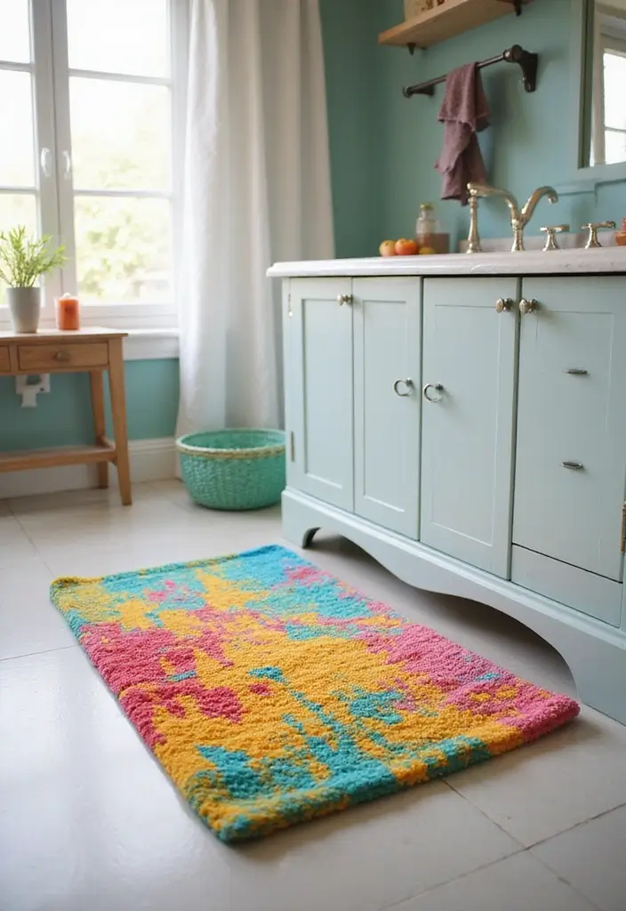 12 Soft & Absorbent Bathroom Mat Picks for Eco-Friendly Decor - 11. Colorful Printed Bath Mats