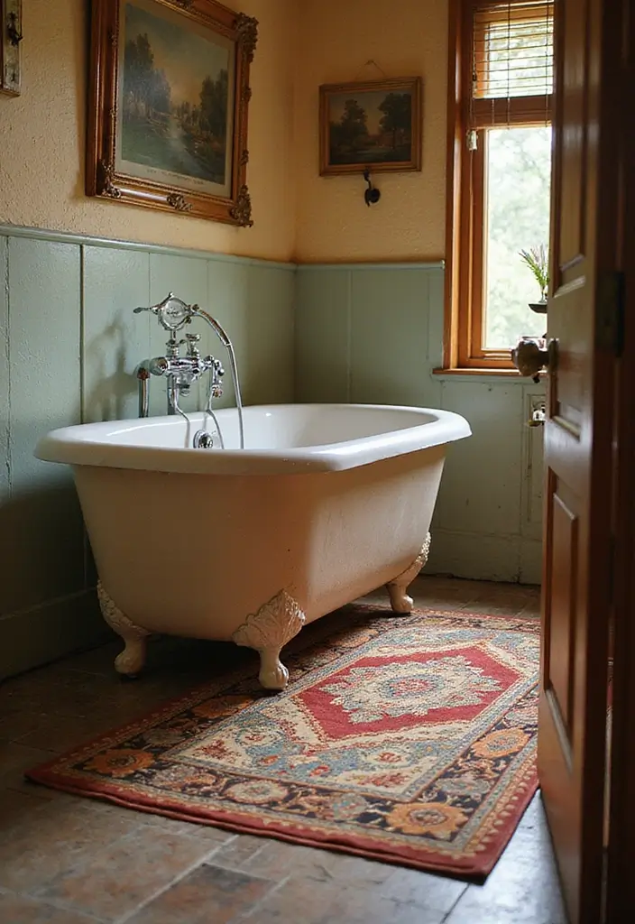 12 Soft & Absorbent Bathroom Mat Picks for Eco-Friendly Decor - 9. Vintage Style Bath Mats