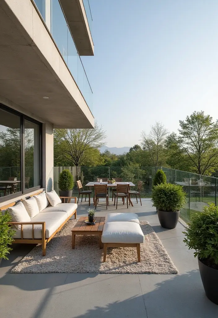 12 Stunning Balcony Glass Railing Designs - 1. Minimalistic Elegance