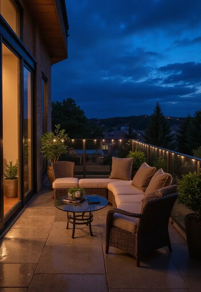 12 Stunning Balcony Glass Railing Designs - 10. Integrated Lighting