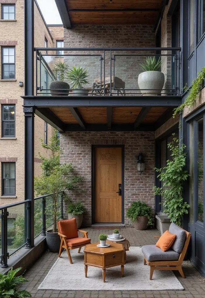 12 Stunning Balcony Glass Railing Designs - 2. Industrial Chic