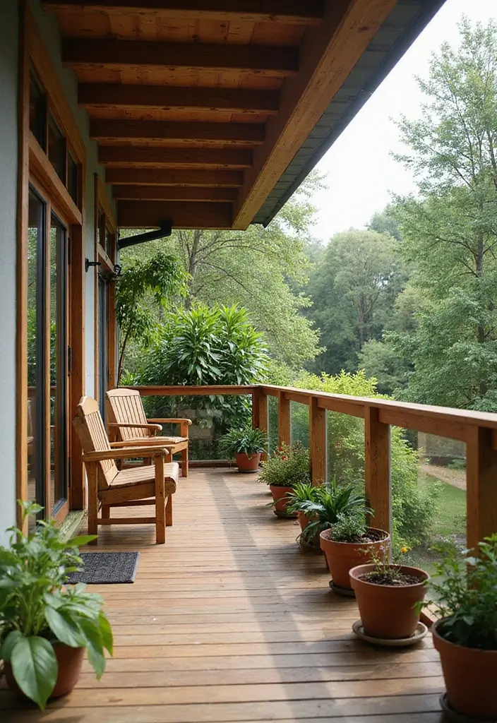 12 Stunning Balcony Glass Railing Designs - 3. Natural Wood Accents